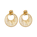 Openwork Fan Hoop Drop Earrings For Women Jewelry Style view 5