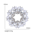 Hexagonal Floral Wreath Brooch with Faux Pearls Decorative Lapel Pin view 5