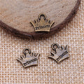 Princess Crown Pendant Charm in Antique Silver and Antique Bronze Metal view 4