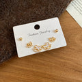 Silver Gold Rocking Horse Ginkgo Stud Six Piece Earring Sets view 7
