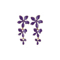 Enamel Flower Vine Drop Stud Earrings in Five Colors view 5