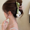 Tulip And Sheer Bow Hair Claw In Purple Pink Or White view 2