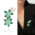 Crystal Flower Vine Brooch Decorative Metal Pin For Jackets And Lapels view 3