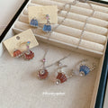 Silver Pudding Resin Earrings Necklace And Open Rings view 2