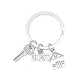 Silver Tone House Keychain With Key and Number Charms view 5