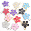 Enamel-Look Gold Silver Cherry Blossom Alloy Charms in 12 Styles view 3