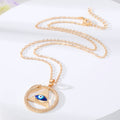 Gold and Silver Tone Crystal Evil Eye Pendant Necklaces in Four Styles view 4