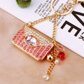 Jeweled Perfume Purse and Enamel Handbag Keychains in Eleven Colors view 4