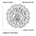 Round Crystal Glass Flower Brooch Red White Purple Green view 5