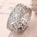 Openwork Floral Court Finger Rings Gold Silver Two Tone view 8
