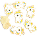 Playful White Enamel Unicorn Charms in Four Distinct Poses view 4