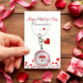 Valentines Day Round Disc Keychain Red Heart Charm view 6