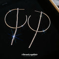 Silver Hoop Threader Chain Earrings Decorative Jewelry Design view 4
