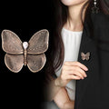 Red Gold Tone Butterfly Two Designs Metal Brooch Pin view 3