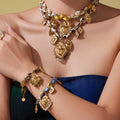 Silk Scarf Braided Heart Necklace and Bracelet in Twenty Four Styles view 1