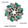 Crystal Star Flower Wreath Brooch in Three Jewel Colors view 7
