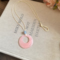 Colorful Open Center Pendant Necklaces on Slim Cord Chains view 10
