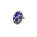 Gold Tone Oval Irregular Chip Adjustable Rings in Seven Colors view 5