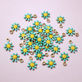 Tiny Enamel Daisy Metal Charms in Twelve Color Combinations view 12