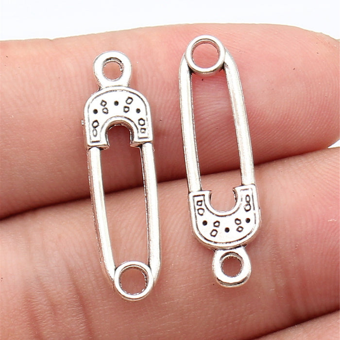 Decorative Safety Pin Charm Connector Jewelry Making Component