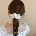 Polka Dot Satin Oversized Scrunchie In Black Or White view 3