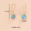 Gold Wire Cage Round Bead Dangle Earrings 4 Color Styles view 2