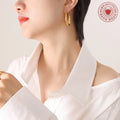 Chunky Polished U-Shape Hoop Earrings Gold Or Steel view 4