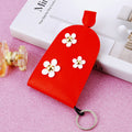 Three Daisy Leather Key Pouches in Five Colors plus Assorted Option view 4
