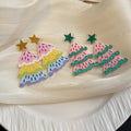 Pastel Layered Holiday Tree Stud Earrings in Two Styles view 4