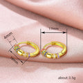 Gold Tone Multicolor Crystal Cluster Huggie Hoop Earrings view 4