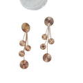 Layered Gold Tone Textured Round Disc Cascade Drop Earrings view 5