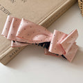 Polka Dot Satin Bow Vertical Hair Claw Clips Six Styles view 10