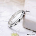 Silver Tone Black Paw Print Band Ring Polished Jewelry view 5