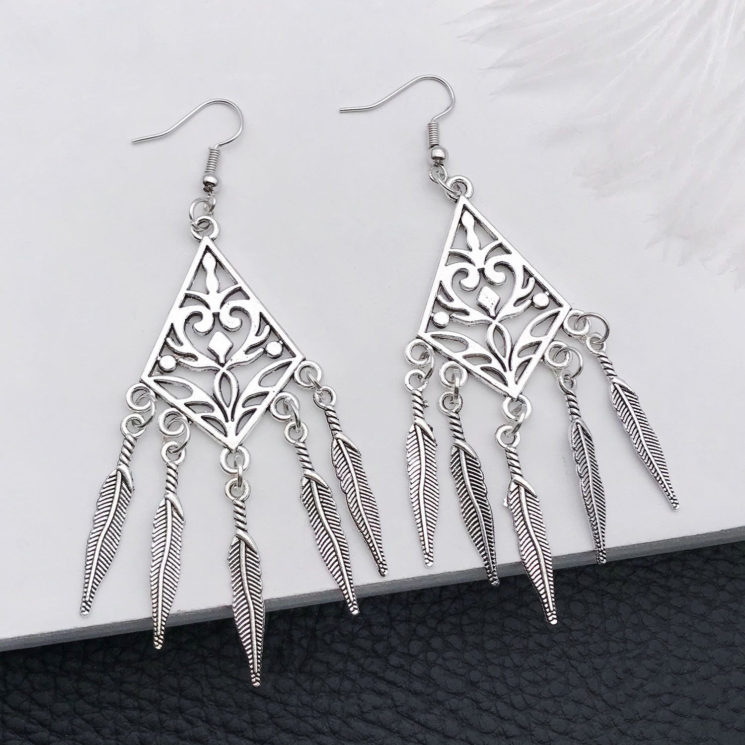Zinc Alloy Teardrop Heart Multi Hole Connector Charm for DIY Boho Earrings Jewelry