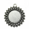 Sunflower Round Cabochon Pendant Tray in Two Finishes view 3