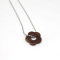 Silver Tone Ball Chain Resin Flower Pendant Necklaces in Thirteen Colors view 8