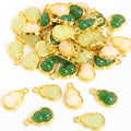 Gourd Shaped Faux Jade Charms in Three Green and Cream Styles view 5