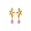 Floral Crystal Teardrop Earrings in Polished Statement Design view 5