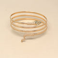 Gold and Silver Tone Coiled Snake Open Cuff Bracelets view 6