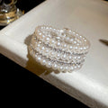 Multi Row Pearl Rhinestone Open Cuff Bracelets Four Styles view 9