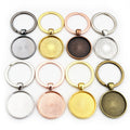 Round Bezel Tray Keychains in Six Mixed Metal Finishes view 5