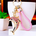 Jeweled Dolphin Keychains in Four Colors with Braided and Bare Loops view 10
