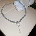 Silver-Tone Starburst And Pearl Layered Necklace Fashion Jewelry view 7