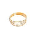 Three Or Five Row Pearl Like Crystal Open Cuff In Gold Or Silver Tone view 5