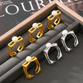 Open Square Frame Freshwater Pearl Rings Steel Or Gold Tone view 4