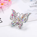 Gold Tone Silver Tone Butterfly Crystal Two Designs Metal Brooch Pin view 3