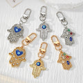 Hamsa Hand Evil Eye Keychains Gold Silver Lobster Clasp 6 Styles view 1
