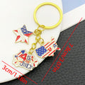 Eight Red White and Blue Flag Star and Heart Keychains view 10