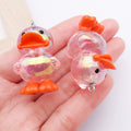 Iridescent Acrylic 3D Duck Charm Pendant for DIY Keychain Bag Jewelry Accessories