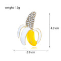 Yellow Gold Tone Banana Crystal Metal Brooch Pin for Jackets and Lapels view 2